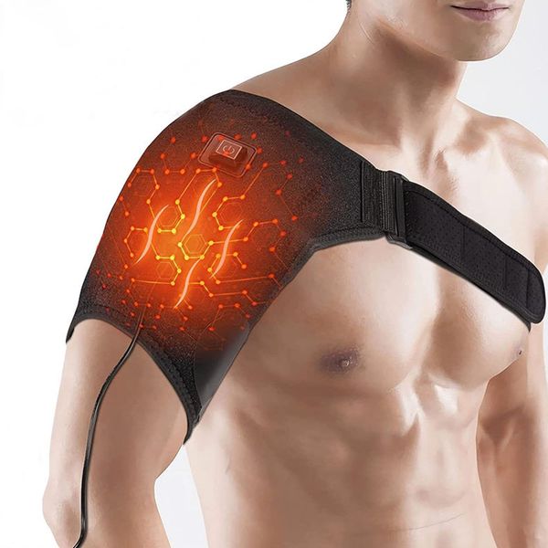 MAGNICROP Heated Shoulder Brace Support Shoulder Heating Pad Shoulder Compression Sleeve Women Men Breathable Arm Wrap Brace with Adjustable Strap for Rotator Cuff Frozen Shoulder Relax Muscle