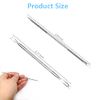 DFsucces Blackhead Remover Comedone Extractor,2 PCS Pimple Popper Tool, Pimple Comedone Removal 2-In-1 Extractor Tool,Stainless Steel Pimple Extractor Blackhead Removal Tool (Silver)