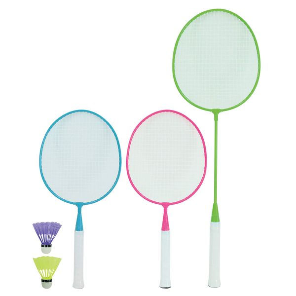 Ikeda Kogyosha 000055860 Badminton Racket, Colorful Badminton Set of 3