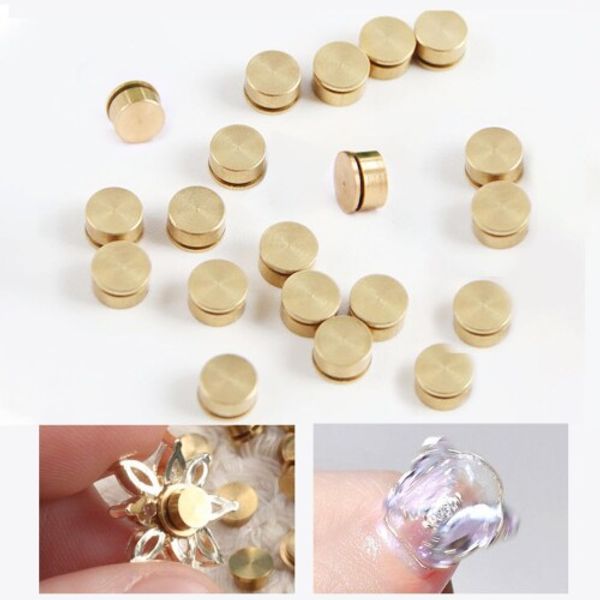 Joebo 20pcs Nail Parts Rotating Bearing Nail Charm Spin Base Rotating Nail Tool Jewelry Parts 3D Nail Art for Women Girls DIY Decoration Material