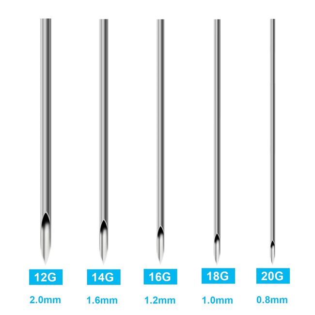 Piercing Needles - 50pcs Mixed Ear Nose Body Piercing Needles Hollow  Needles Including Sizes 12G 14G 16G 18G and 20G for Piercing Supplies  Piercing