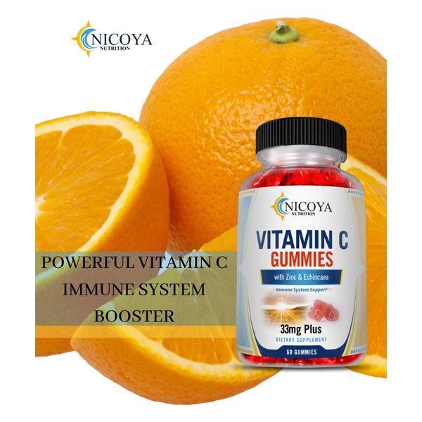 Vitamin C Immune Gummies w/ Zinc, & Echinacea, Immunity Booster, Heart Function