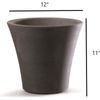 Garden Elements In/Outdoor Pamploma Plastic Round Planter, Cappuccino, 12"