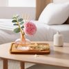 Reed Diffusers Set Rose Scent, Reed Diffuser for 120 Days, Diffusers for Home Pink Bottle,Bathroom Diffuser with 7 Sticks, Home Decor, Shelf Decor