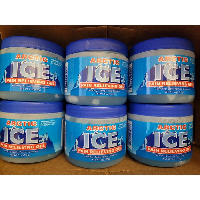 (6) ARCTIC ICE Pain Relieving Gel Fast Acting Cooling Formula Greaseless