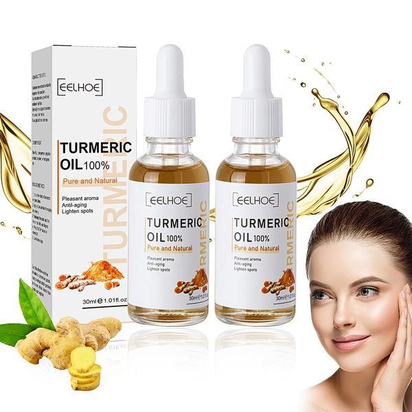 Miioto Turmeric Serum, Turmeric Repair Face Serum, Turmeric Dark Spot Corrector Serum, Olio per Sieri Viso Alla Curcuma, All Natural Skin Brightening Serum, Brightens & Evens Out Skin Tones (2PCS)