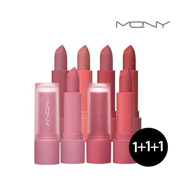 [MACQUEEN ] [McQueen New York] 1+1+1 Powder Matte Lipstick 6color/Soft Slim Mae, Option: 22_2 red mist + 1 pink shower, see detailed description