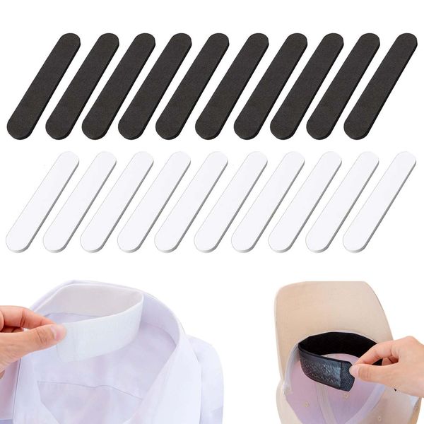 Hat, Sweat Absorbing Pad, 20 Pieces, Hat, Sweat-absorbing Pad, Disposable, Stain Prevention Band, Sweat Absorbent, Stain Prevention, Hat, Helmet, Forehead, Shirt, Collar (Black/White)