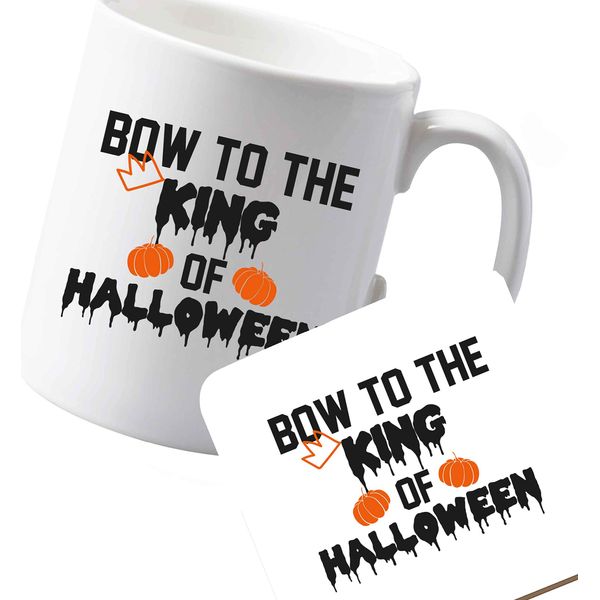 Flox Creative Ceramic Mug and Coaster Bow King Halloween Both Sides