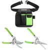WORKPRO 2-Piece Pruning Shears Set 8'' Blades w/5-Pockets Garden Waist Tool Belt