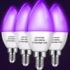 4 Pieces LED Black Light Bulb 6W E12 Base Blacklight Candle Bulb Glow