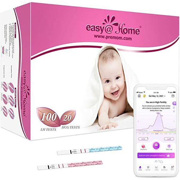 Easy@Home 100 Ovulation and 20 Pregnancy Test Strips Kit | EZW2-S+EZW1-S:100+20