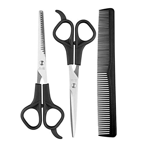 Yesmin Hair Scissors Set Barbers,Home Use or Pet Shearing Scissors to Use on Men, Women, Adult and Children-Black