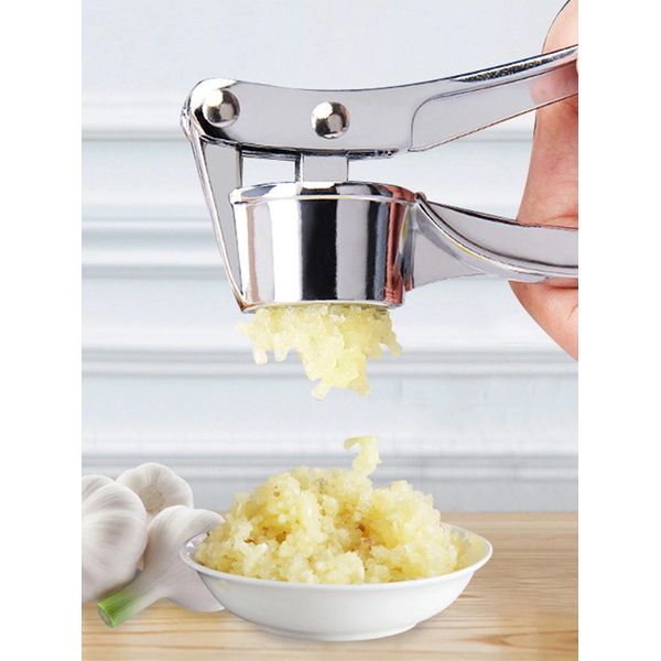 1pc StainlessSteel Garlic Press Silver Multifunctional Garlic Mincer For Kitchen