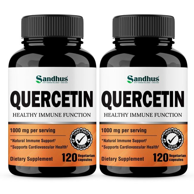 Quercetin 1000mg Per Serving 120 Vegetarian Capsules (2 Pack)