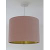 Blush Pink Velvet Brushed Gold Drum Lampshade