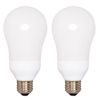 Satco S7292 15W A19 Compact Fluorescent Bulb - 4100K Cool White - Medium Base E26-60W Equivalent - Energy-Efficient Lighting - 2 Pack