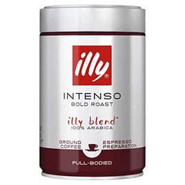 illy Intenso Ground Espresso Coffee, Dark Roast, Intense, Robust and Full  Flavored With Notes of Deep Cocoa, 100% Arabica Coffee, No Preservatives,  8.8 Ounce (Pack of 2) 