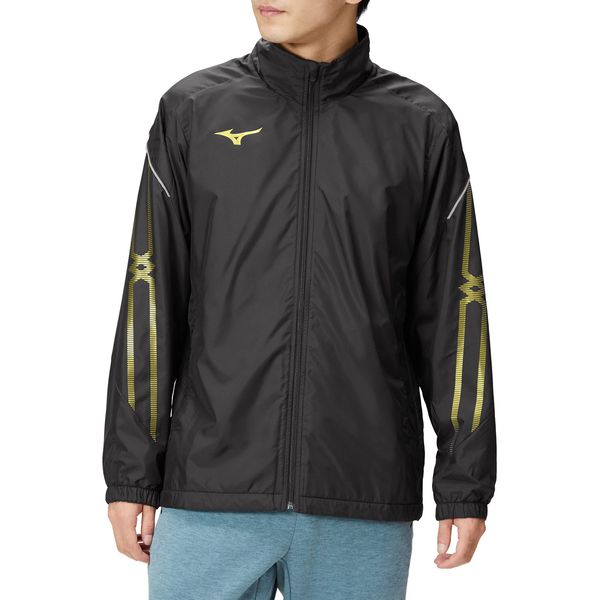 Mizuno 32ME2631 Training Wear, MC Line, Breath Thermo Lining, Warmer Jacket, Moisture Wicking, Heat Generating, Windproof, Water Repellent, black/gold