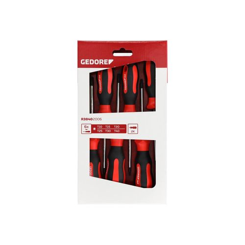 GEDORE red 6-pc. Screwdriver set, Screwdriver set Torx, 2-component handle, Tool, R38402006