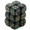 D6 16mm Jade w/Gold (12)