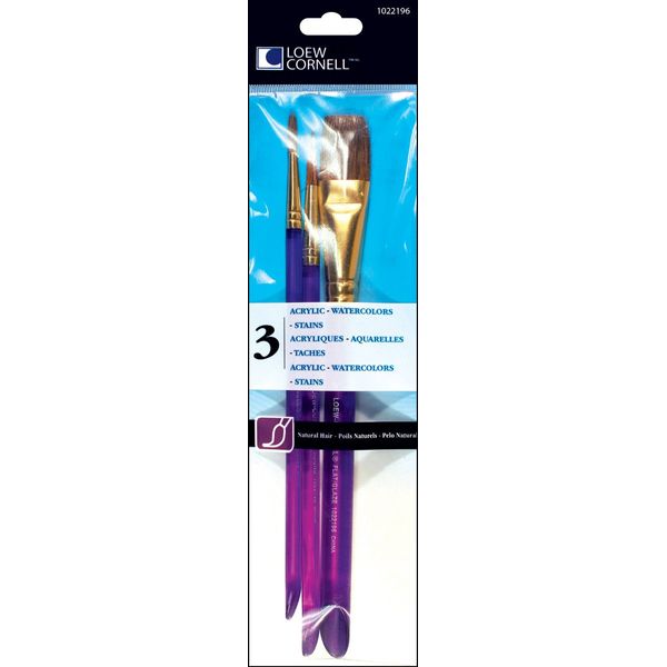 Loew Cornell Camel Hair Brush Set, 3-Piece
