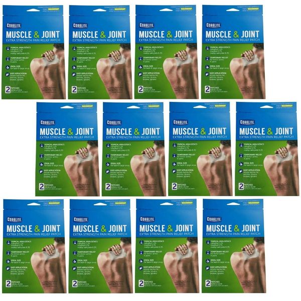 24 Coralite Muscle Joint Pain Relief Patch Extra Strength (2 Pcs/Pk Total 12 Pk)