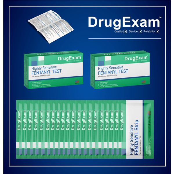 20 Pack - DrugExam Made in USA, Urine Drug Test Testing Strips. Testing for FYN 20 ng/mL.