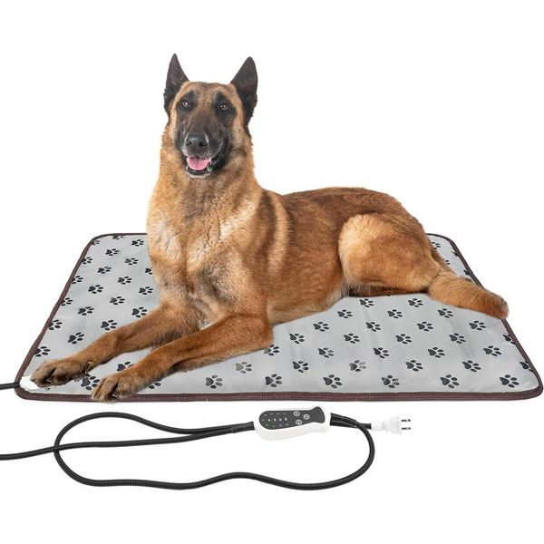 DEOMAN Pet Heating pad 34"x21" Large Dog cat 34X21 inch, grey