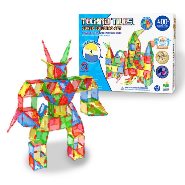 The Learning Journey: Techno Tiles Super Set Educational STEM Preschool Stacking Toy Construction Building Blocks 400+ Pieces Toys & Gifts for Boys & Girls Ages 4,5,6,7,8 Years and Up