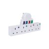 Plug-in 4 way mains adaptor with surge protection