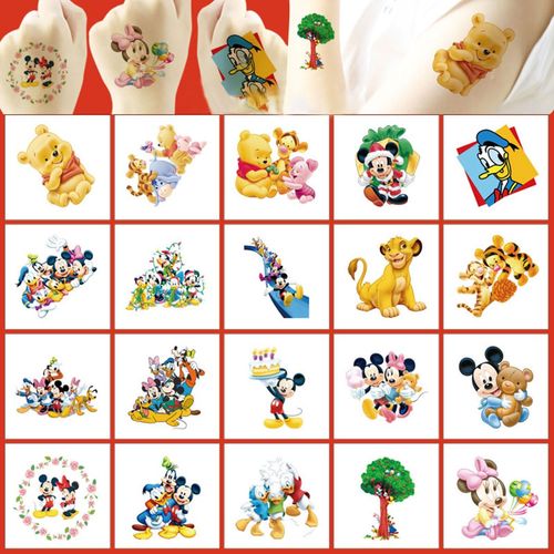 20 Pcs Mickey Mouse Temporary Tattoos Stickers Birthday Party Supplies Anime Cartoon Fake Tattoos Stickers Party Favors for Kids Boys Girls