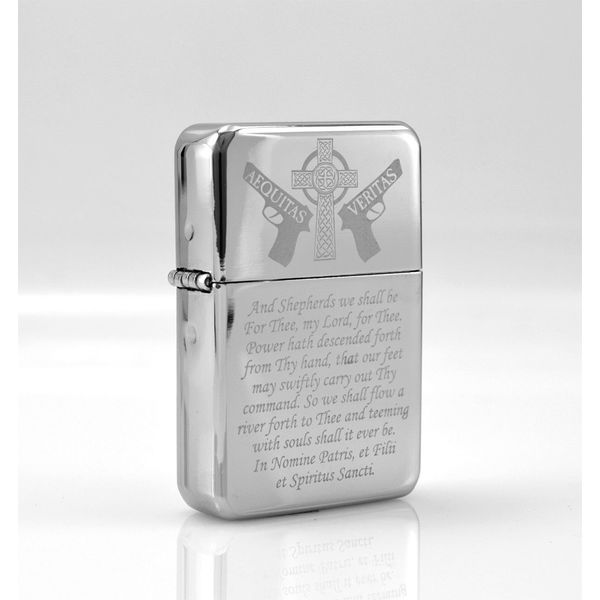 Boondocks Saints Prayer Chrome Mirror Finish Wind Proof Oil Lighter