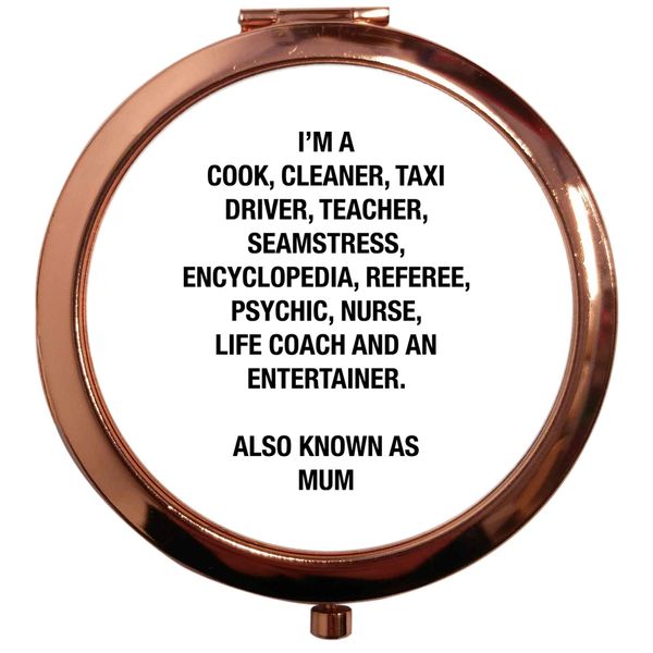 Flox Creative Rose Gold Circle Compact Mirror Cook Cleaner also Known as Mum