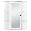 Modern Bathroom Cabinet Storage Organizer Single Door Wall Mount with Mirror