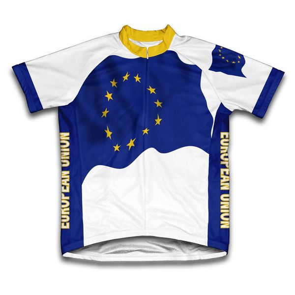 ScudoPro European Union Flag Short Sleeve Cycling Jersey for Men - Size 4XL