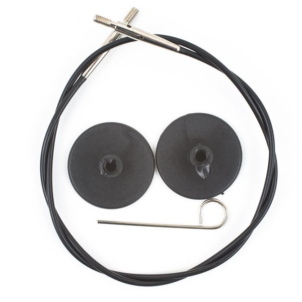 KnitPro KP10521 35 cm to make 60 cm / 24'' Interchangeable Cable, Black