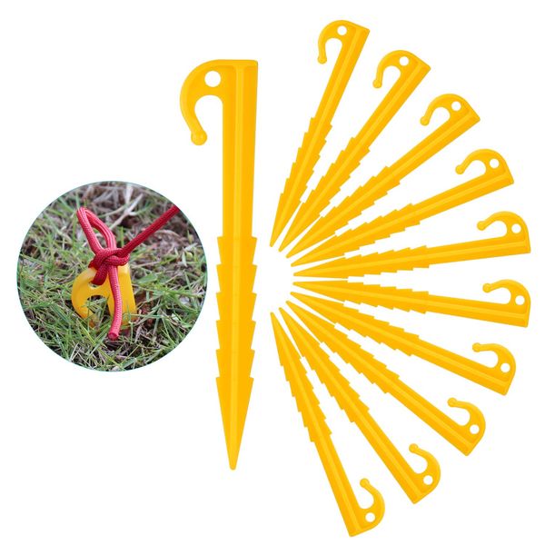 Zocipro 30 Pcs Plastic Durable Camping Pegs, Screw in Tent pegs, Strong Garden Ground Pegs with Spiral Design, Suitable for Camping Accessories, Camping Awning, Caravan Awnings