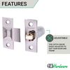 Adjustable Roller Catch Spring Loaded Latch Lock for Internal Doors | Nickel Plated | Pack of 2
