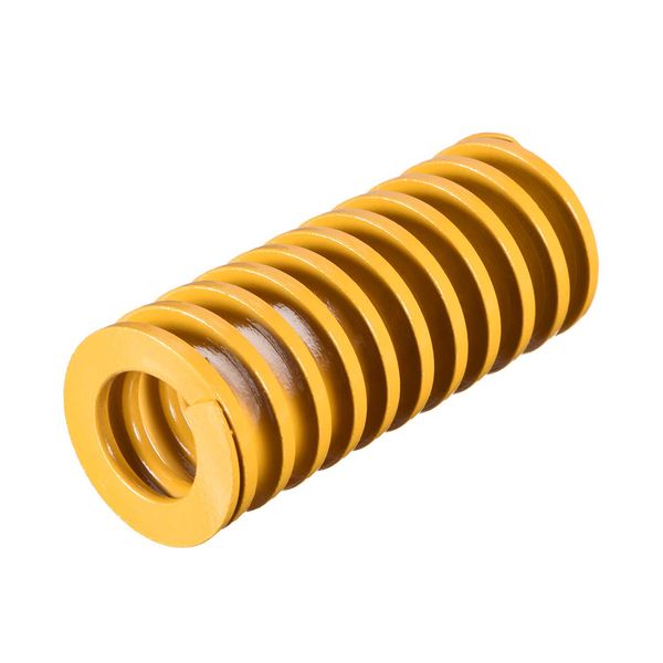 sourcing map 30mm OD 70mm Long Spiral Stamping Light Load Compression Die Spring Yellow