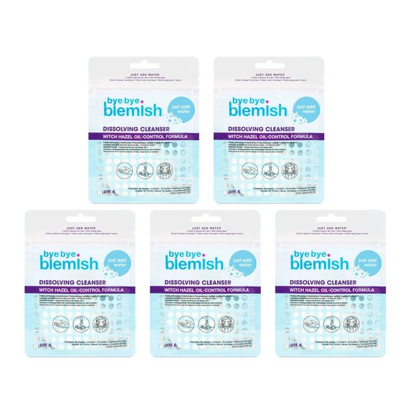 Bye Bye Blemish Water Activated Dissolving Cleanser Sheets ( Pack of 5 )