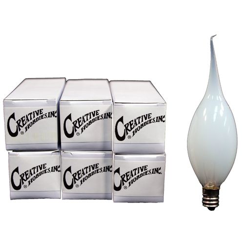 Creative Hobbies® Country Style Silicone Dipped Candle Light Bulbs, 15 Watt -Pack of 6 Bulbs