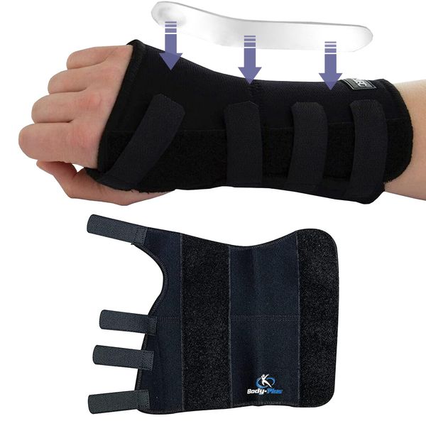 Body-Plus Direct Wrist Support Splint Brace for Left Hand, Large, Black