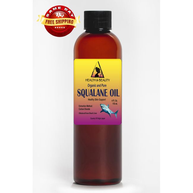 SQUALANE OIL SHARK DERIVED ORGANIC PREMIUM by H&B Oils Center NATURAL PURE 4 OZ