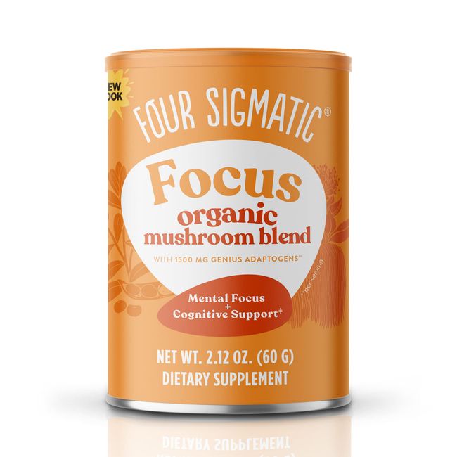 Four Sigmatic Focus Blend 8 Superfoods Adaptogen Blend Mix with Lion's Mane, Cordyceps, Rhodiola, Bacopa & Mucuna | Productivity & Creative Support | Decaf & Dissolves Easily | 30 Servings