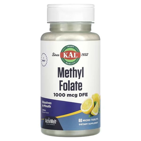 KAL Methyl Folate 1000 mcg DFE 60 Micro Tablets