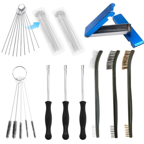 Yenblow Carburetor Cleaning Tool Kit, Torch Nozzle Tip Dirt Cleaner for Motorcycle ATV Welder Carb Chainsaw Orifices (46 Cleaning Wires & 3 Screwdriver & 5 Fine Brushes & 3 Double-Ended Brushes)