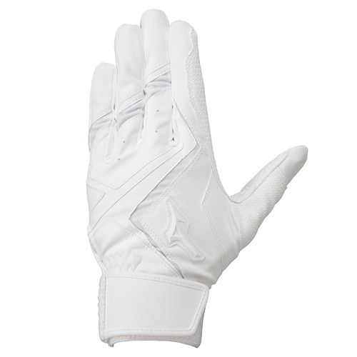 Mizuno 1EJEH24010 Baseball Will Drive Red Ambidextrous Batting Gloves (White/S/Men's)
