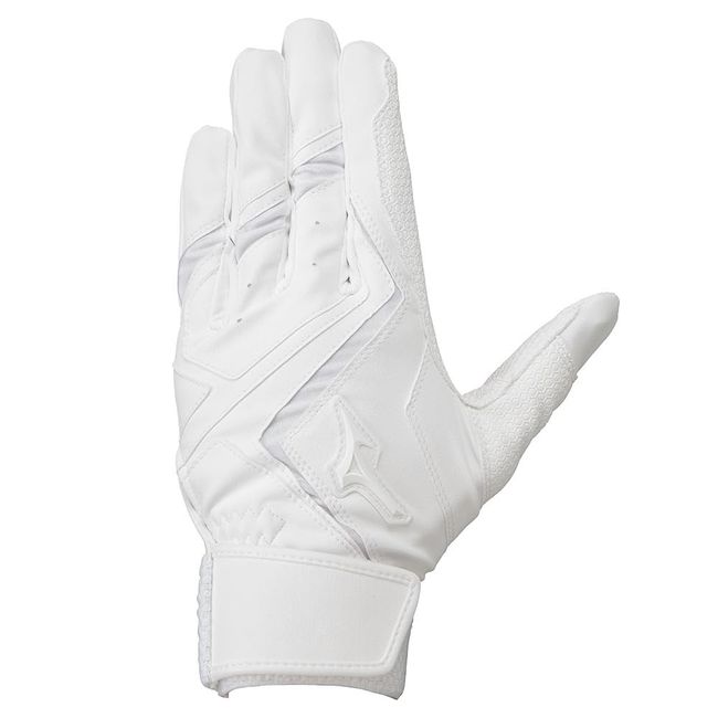 Mizuno 1EJEH24010 Baseball Will Drive Red Ambidextrous Batting Gloves (White/S/Men's)