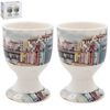 Egg Cups Sandy Bay Beach Ceramic Pots Breakfast Boiled Eggs Stands Server Holder